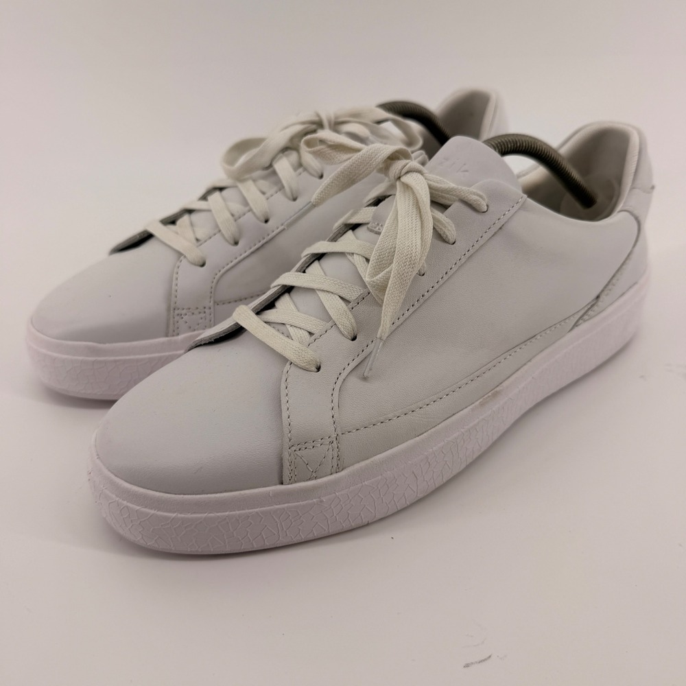 Kizik Vegas Sneakers Mens 11 White Leather Hands-Free Low Top‎ DVEGWT01-1D